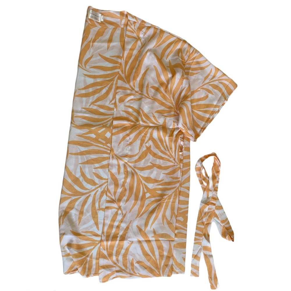 Maison Du Soir M/L Magnolia Kimono Robe Palm Print - image 7